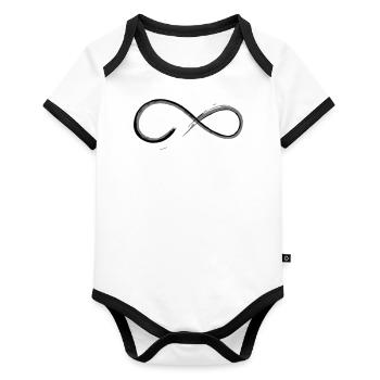 Symbole de l'infini? - Body Bébé bio contrasté manches courtes - blanc/noir  - Devant