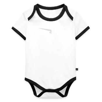 Modèle de vol d'avion en papier cadeau de pilote d'avion - Body Bébé bio contrasté manches courtes - blanc/noir  - Devant