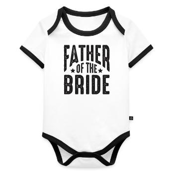 Père de la noce mariée - Body Bébé bio contrasté manches courtes - blanc/noir  - Devant