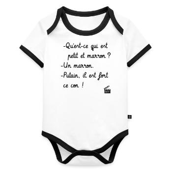 Kaameløtt - Réplique Culte - Citation Drôle - Body Bébé bio contrasté manches courtes - blanc/noir  - Devant