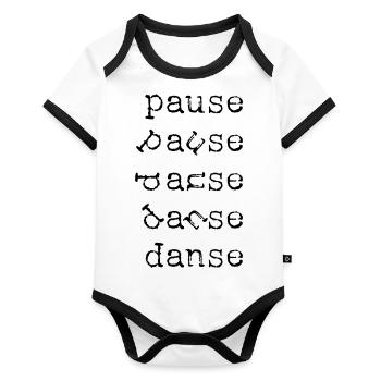 DANCE BREAK - Organic Baby Contrasting Bodysuit - white/black  - Front