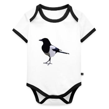 magpie - Organic Baby Contrasting Bodysuit - white/black  - Front