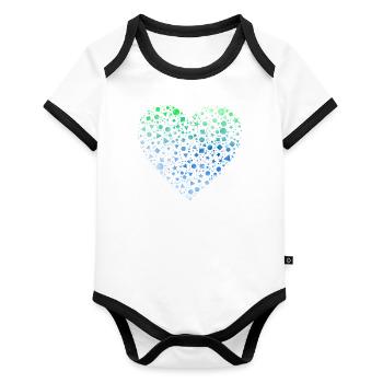 Shapes heart - Organic Baby Contrasting Bodysuit - white/black  - Front