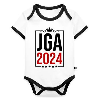 Bachelor Party Bachelor Party 2024 Saying - Organic Baby Contrasting Bodysuit - white/black  - Front