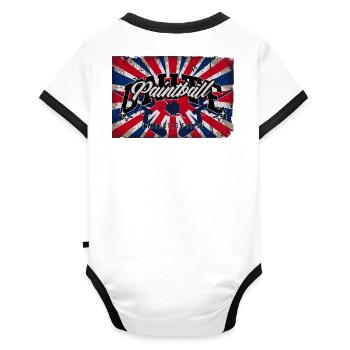 Fusion Jack, drapeau de l’unité de paintball - Body Bébé bio contrasté manches courtes - blanc/noir  - Dos
