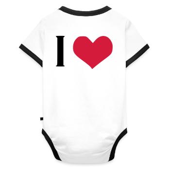 I LOVE - Body Bébé bio contrasté manches courtes - blanc/noir  - Dos