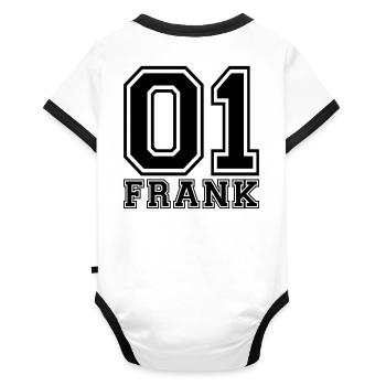 Frank - Nom - Body Bébé bio contrasté manches courtes - blanc/noir  - Dos