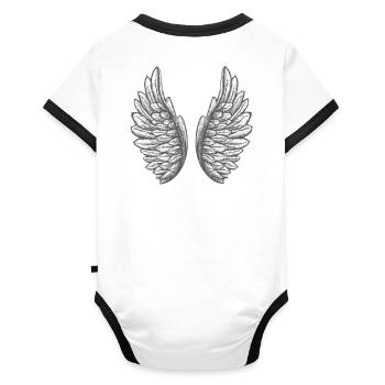 aile - Body Bébé bio contrasté manches courtes - blanc/noir  - Dos