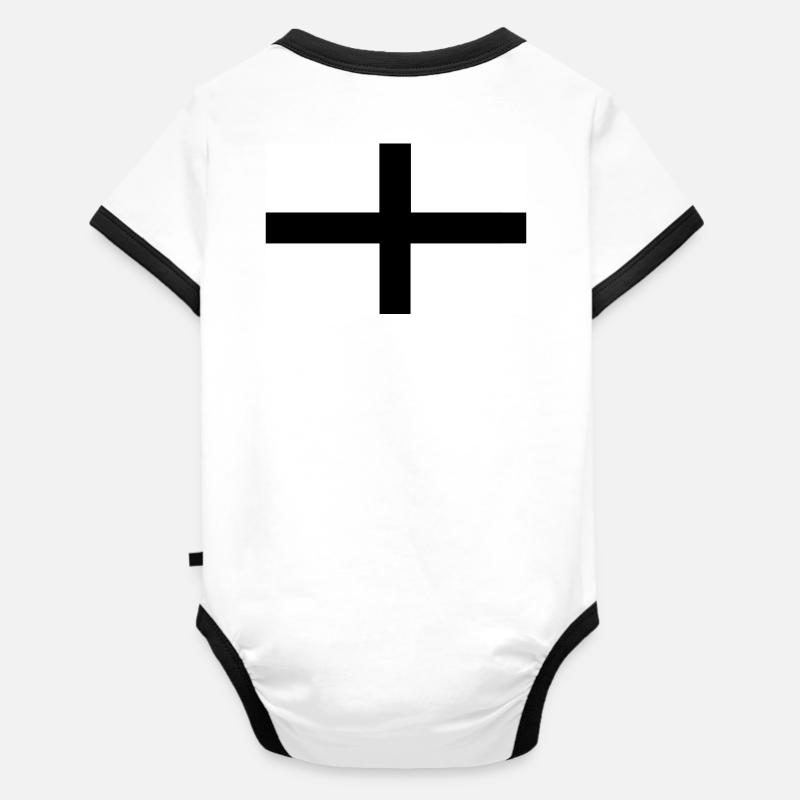 Kroaz Du dos - Body Bébé bio contrasté manches courtes - blanc/noir 