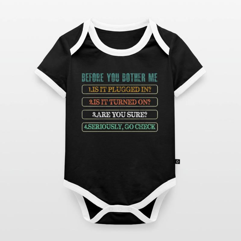 Information Technology Tech Technical Support Organic Baby Contrasting Bodysuit
