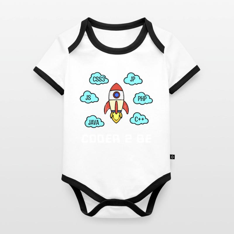 Déclaration du développeur Css Php Java C++ Programmeur Body Bébé bio contrasté manches courtes