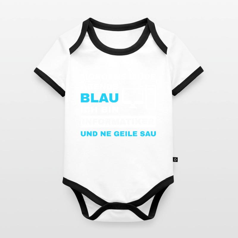 informatiker Programmierer Admin Sprüche Lustig Baby Bio-Kurzarm-Kontrastbody