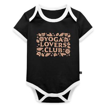 Club de groupe des amateurs de yoga esthétique beige - Body Bébé bio contrasté manches courtes - noir/blanc  - Devant