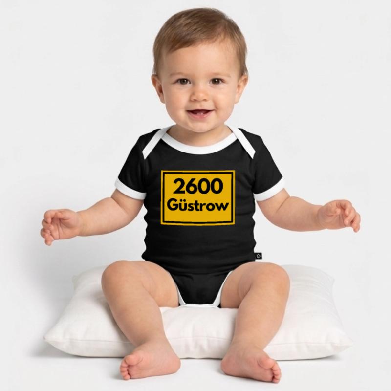 OLD POSTCODE ZIP CODE 2600 GÜSTROW RENAISSANCE Organic Baby Contrasting Bodysuit