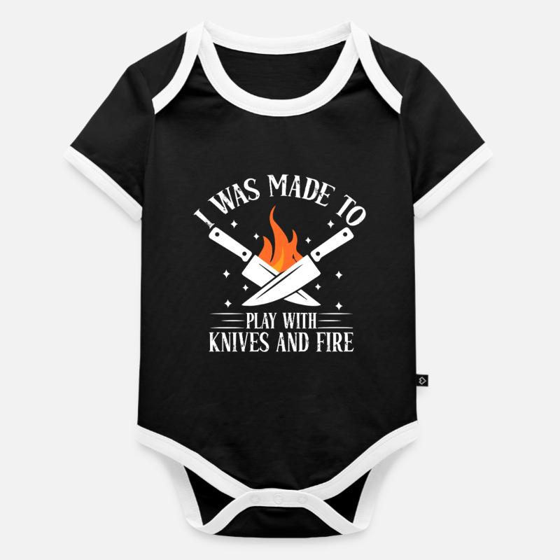 Funny Chef Head Chef Baker Chef Uniform Kitchen Me - Organic Baby Contrasting Bodysuit - black/white 