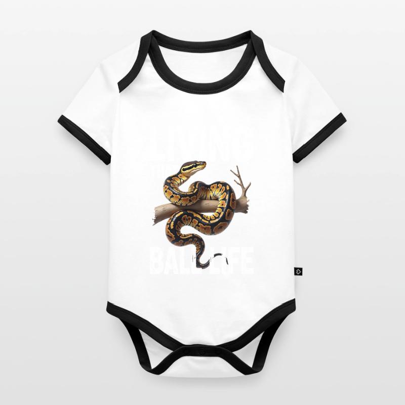 Python roi Serpents Amateurs de terrarium Python Body Bébé bio contrasté manches courtes