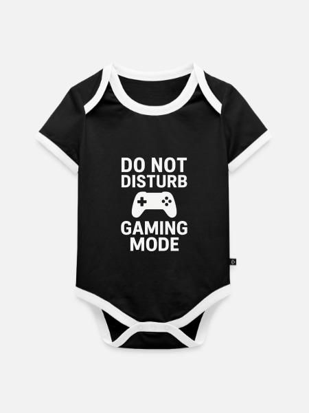 Do Not Disturb – Gaming Mode - Baby Bio-Kurzarm-Kontrastbody - Schwarz/Weiß 