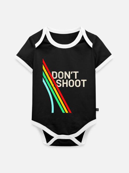 Arc Raiders - Don't Shoot - Baby Bio-Kurzarm-Kontrastbody - Schwarz/Weiß 