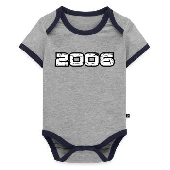 2006 - Organic Baby Contrasting Bodysuit - grey/navy  - Front