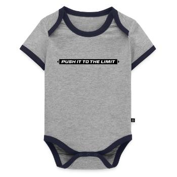 Push It To The Limit - Organic Baby Contrasting Bodysuit - grey/navy  - Front