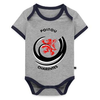 Emblem Poitou Charentes - Organic Baby Contrasting Bodysuit - grey/navy  - Front