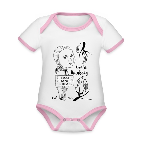 climate change is real - Organic Baby Contrasting Bodysuit