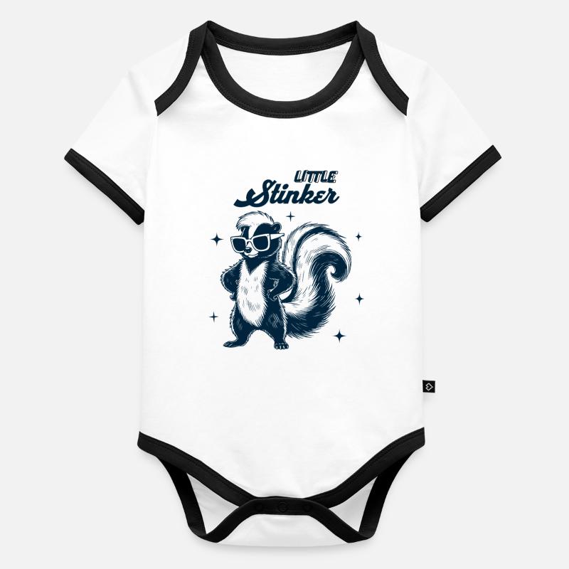 Little Stinker - Süßes Stinktier Baby Bio-Kurzarm-Kontrastbody