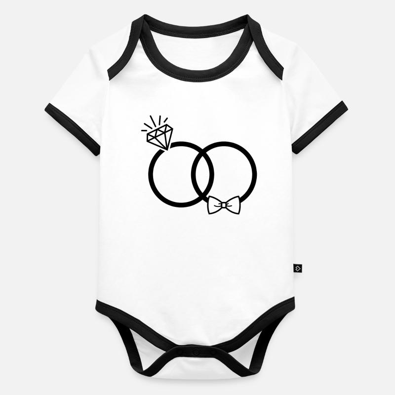 Wedding rings Organic Baby Contrasting Bodysuit