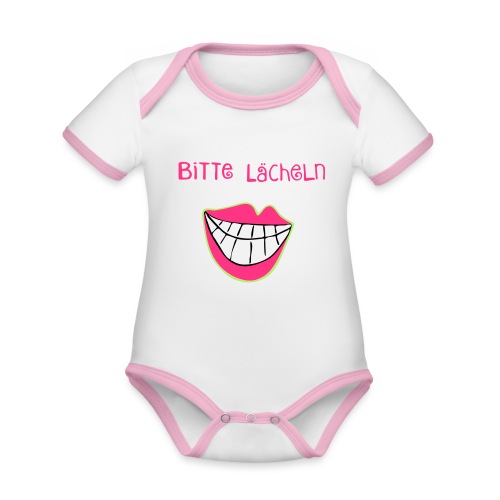 Bitte lächeln - Baby Bio-Kurzarm-Kontrastbody