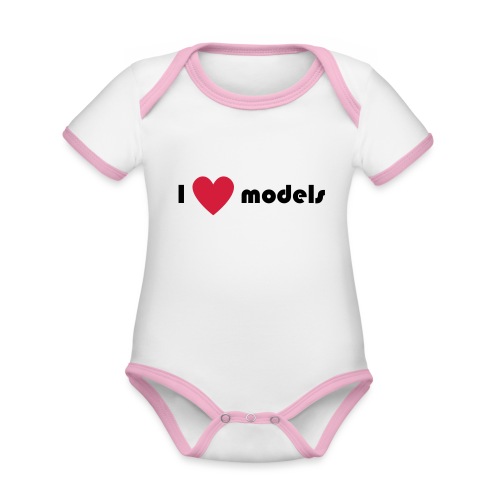 I love models - Baby contrasterend bio-rompertje met korte mouwen
