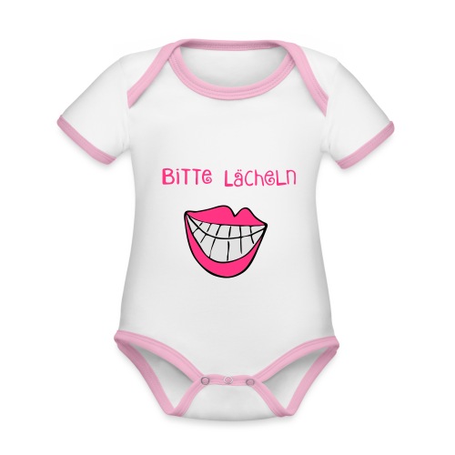 Bitte Lächeln - - Baby Bio-Kurzarm-Kontrastbody