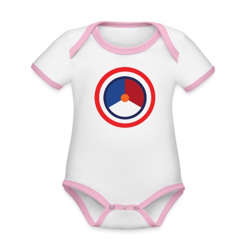 Nederland logo - Baby contrasterend bio-rompertje met korte mouwen