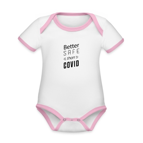 COVID 01 - Baby contrasterend bio-rompertje met korte mouwen