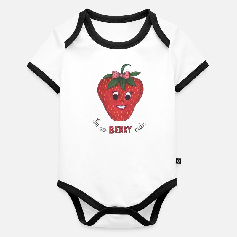 Erdbeere Baby Bio-Kurzarm-Kontrastbody