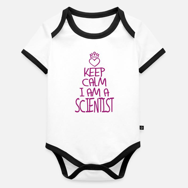 Scientifique Keep Calm Body Bébé bio contrasté manches courtes