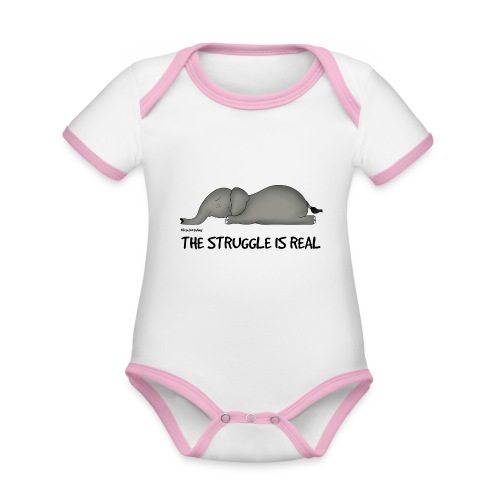 Amy's 'Struggle' design (black txt) - Organic Baby Contrasting Bodysuit