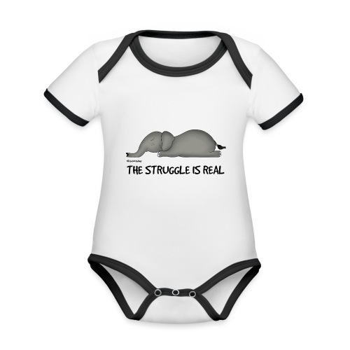 Amy's 'Struggle' design (black txt) - Organic Baby Contrasting Bodysuit