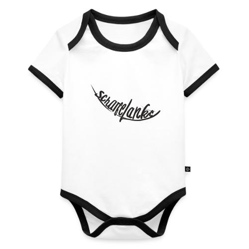 Scharfelanke Logo Print Schwarz - Baby Bio-Kurzarm-Kontrastbody