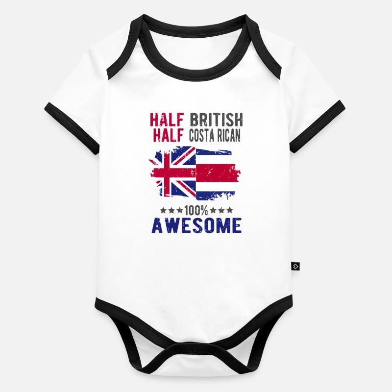 Halb Brite Halb Costa Ricaner Baby Bio-Kurzarm-Kontrastbody