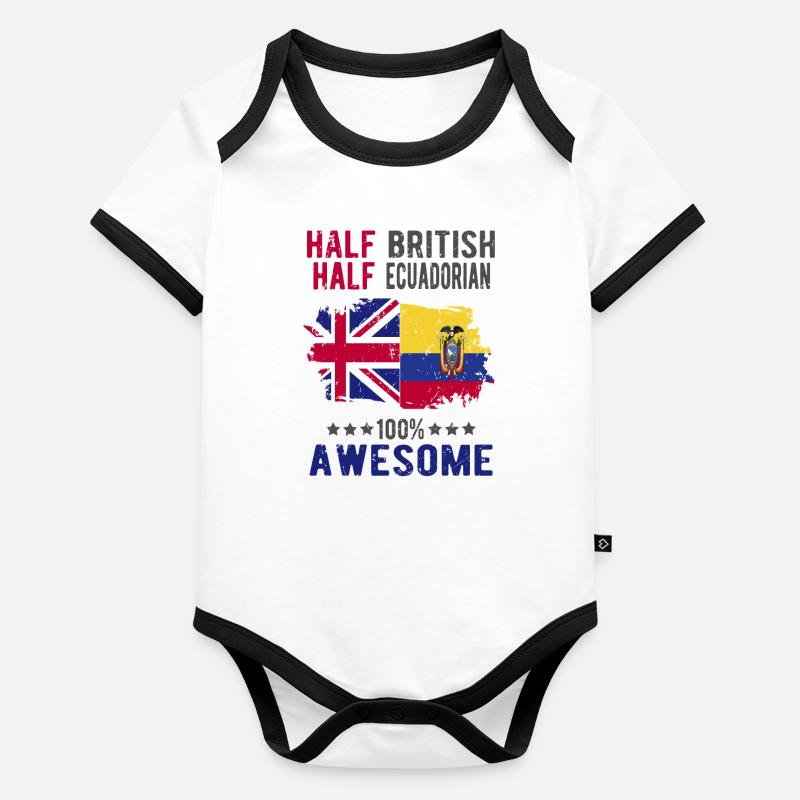 Halb Brite Halb Ecuadorianer Baby Bio-Kurzarm-Kontrastbody