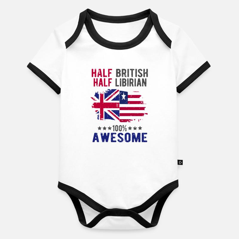 Moitié britannique moitié libyen Body Bébé bio contrasté manches courtes