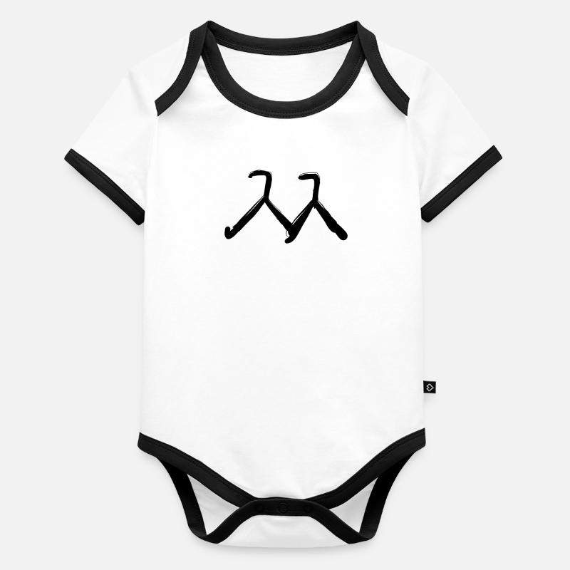 Lettre coréenne Body Bébé bio contrasté manches courtes