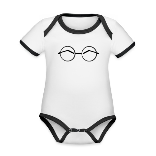 Glasses - Ekologisk kontrastfärgad kortärmad babybody