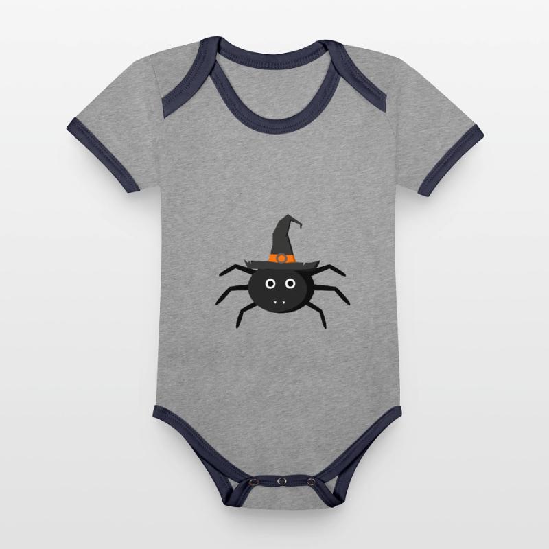 Halloween Spinne Geschenk oder Geschenkidee Baby Bio-Kurzarm-Kontrastbody
