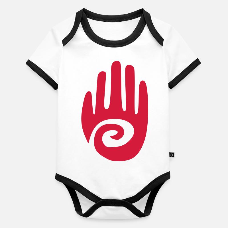 petroglyph hand vector Organic Baby Contrasting Bodysuit