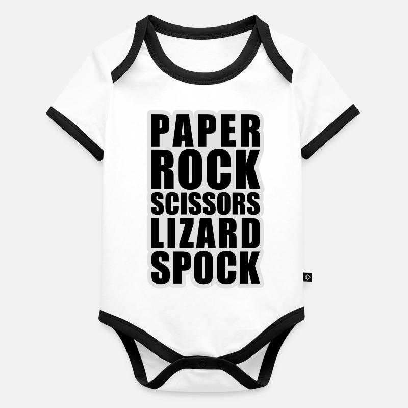 paper rock scissors Organic Baby Contrasting Bodysuit