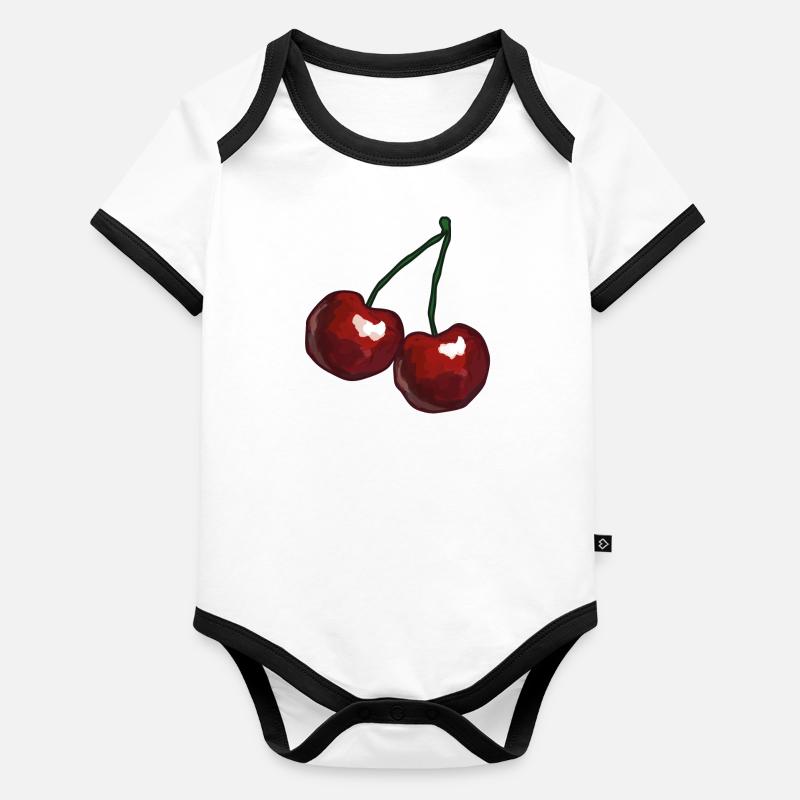 Kirschen Baby Bio-Kurzarm-Kontrastbody