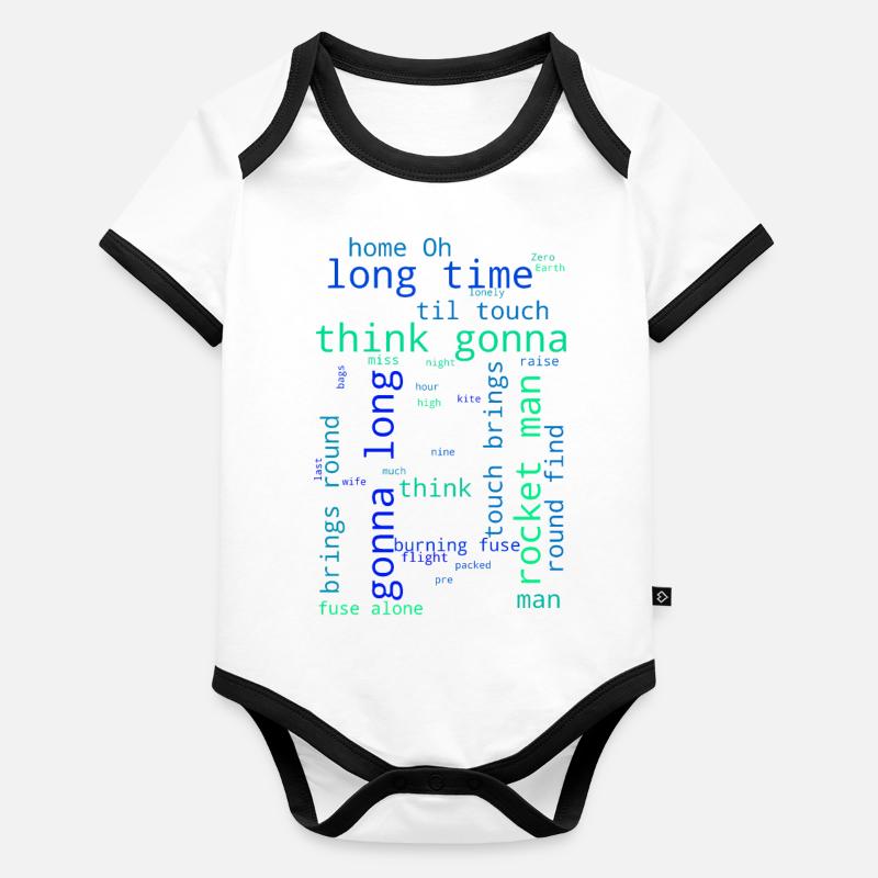 Fusée homme Body Bébé bio contrasté manches courtes