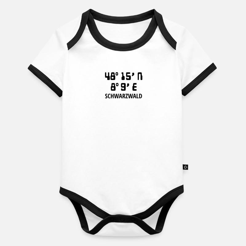 forêt noire Body Bébé bio contrasté manches courtes