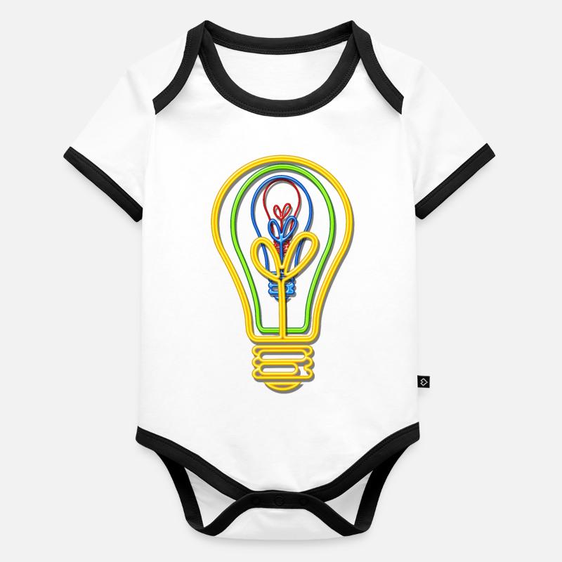Ampoule néon couleurs fluorescentes Body Bébé bio contrasté manches courtes
